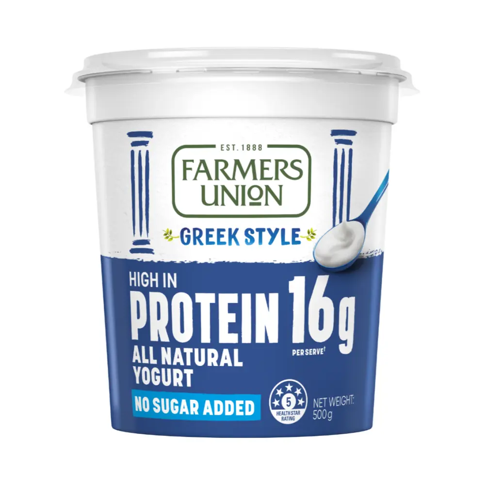 Sữa Chua Hy Lạp Bổ Sung Protein, Greek Style All Natural Yogurt, High Protein 16g (500g) - FARMERS UNION